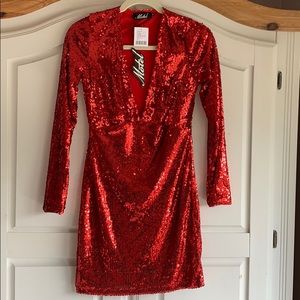 Red sequin dress NWT Size small
